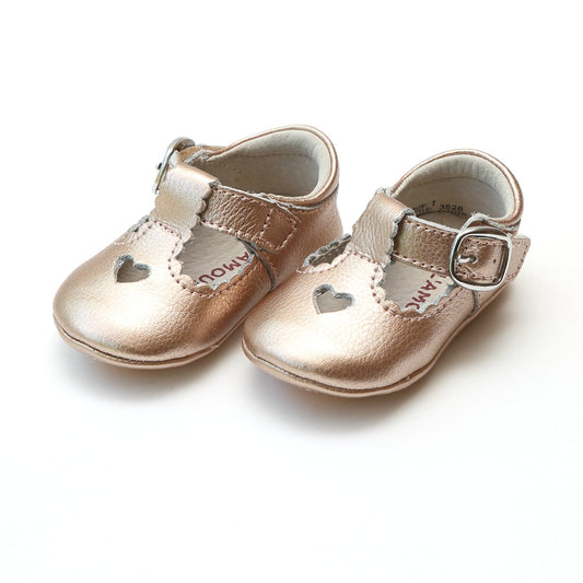 Lamour Rosalie Heart Crib Shoe Rosegold